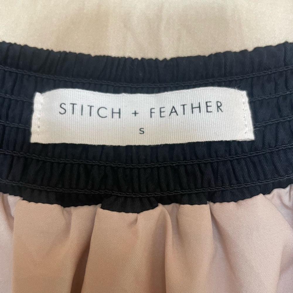 Stitch + Feather Maxi Dress Slip Tank Cream & Black Size Small - Picture 4 of 5